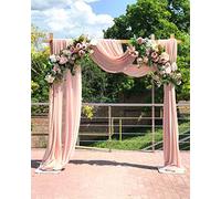 Wedding Arch Drapes Fabric 2 Panels 6 Yards Peach Chiffon Fabric Drapery for Party Ceremony Stage Reception Decorations