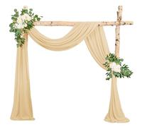 Wedding Arch Draping Fabric, 1 Panel 28" x20ft Champagne Wedding Arch Drapes Chiffon Fabric Drapery for Wedding Sheer Backdrop Curtains for Reception Ceremony Archway Ceiling Decor