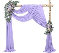 Wedding Arch Draping Fabric 2 Panels 20Ft Length x 28" Width Lilac Arch Drapes Chiffon Fabric Sheer Curtains Backdrop for Party Ceremony Decor Wedding Outdoor Indoor Stage Reception Decorations