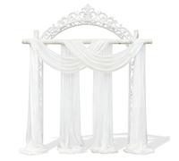 Wedding Arch Draping Fabric, 5.2 X 20ft White Ceiling Drapes Voile Curtains Chiffon Fabric Drapery for Wedding Archway Drapes Ceremony Reception Stage Ceiling Decorations (2Pcs)