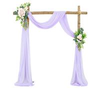 Wedding Arch Draping Fabric Arch Drape Fabric Sheer Wedding Decoration Chiffon Tulle Curtain Draping Backdrop Outdoor Home Drapery Decor Yarn(Light Purple,75x1000cm 32.8ft)