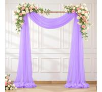 Wedding Arch Draping Fabric Backdrop 2 Panel 30" x 19Ft Purple Drapes Curtains for Wedding Reception Sheer Tulle Backdrop Curtain for Ceremony Birthday Party Baby Shower Arbor Ceiling Decorations