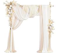 Wedding Arch Draping Fabric, for Wedding Sheer Backdrop Curtains for Reception Ceremony Archway Ceiling Decor(Beige)