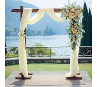 Wedding Arch Draping Fabric Ivory Arch Drapes Sheer Backdrop Curtain for Ceremony Photo Wedding Decor 26ft Length x 5ft Width 1Panels