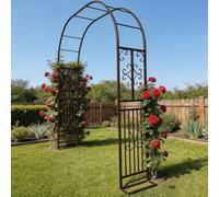Wedding Arch, Elegant Metal Arbor with Base for Climbing Plants and Outdoor Decorations, Strong and Stable, 220x40x230cm, Ideal for Roses and Vines