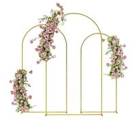 Wedding Arch Frame Set, 2.2, 2, 1.8 M Arch Backdrop Stand Gold Tone