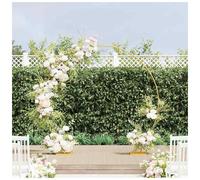 Wedding Arch Gold 220x45x200cm Steel Round Frame Powder-Coated Stable Bases