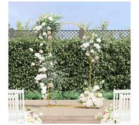 Wedding Arch Gold Steel 100x39x200cm Outdoor Decorative Ceremony Backdrop Large