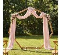 Wedding Arch Light Brown Solid Pine 221 x 92 x 216 cm Freestanding Garden Arch Pergola Trellis Arbor for Patio Balcony Decoration and Privacy Screen