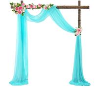 Wedding Arch Sheer Drapery Backdrop Voile Curtain Chiffon Draping Fabric 20Ft Sheer Curtains Arbor Drapery for Wedding Ceremony Reception Party Ceiling Decor, Sky Blue, 1 Panel