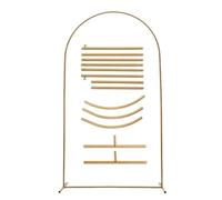 Wedding Arch Stand Arch Golden Arch Frame Wedding Party Decoration Backdrop Stands Arched Round Tube Bracket Balloon Kit Display Background(7.2ft(220cm))