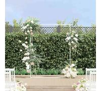 Wedding Arch White Steel 150x49.5x200cm Modern Square Ceremony Backdrop Outdoor
