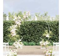 Wedding Arch White Steel 220x45x200cm Powder-Coated Round Minimalist Backdrop XL