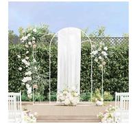 Wedding Arch White Steel Powder Coated 120x40x217cm Indoor Outdoor Decor Sturdy
