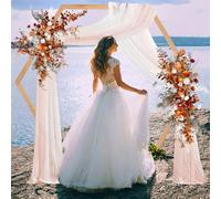 Wedding Arch,Wooden Hexagon Flower Arbor Stand Ceremony Archway Decor Rustic Arbor Photography Backdrop Stand Garden Decorations