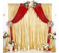 Wedding Backdrop Curtains for Arch Drape: 4 Panels 4.8x8FT Glitter Backdrop Wrinkle-Free Fabric for Fall Christmas Party Decorations