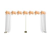 Wedding Backdrop Stand,9.8 * 19.7ft Adjustable Telescopic Heavy Duty Portable Pipe and Backdrop Stand, Photo Studio Background Frame Stand for Wedding Party Event Exhibition Decoration (Gold)