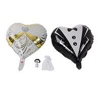 Wedding Balloons, Large Heart Shape Decorations with Cup Sleeves for Valentine's Day Party Supplies for Couples, Bridal Showers, Romantic Events