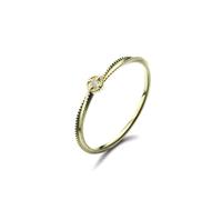 Wedding Band 14K Gold, The Promise Ring Four Claws Gear with White Round Shape Diamond Size V 1/2