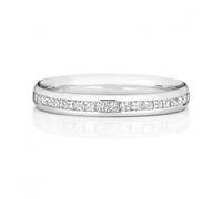 Wedding Band 18ct White Gold Diamond Pcut Eternity Ring WQ235W/I - Size Q