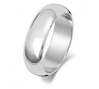 Wedding Band 18K D Shape 6mm Wedding Ring WQ106WUL/I - Modern - Size U