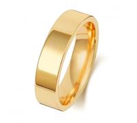 Wedding Band 18K Flat Court 5mm-1.2 Wedding Ring WQ125L - - Size Z
