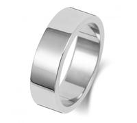 Wedding Band 18K Flat Flat 6 mm-1.5 Wedding Ring WQ176WM - - Size U