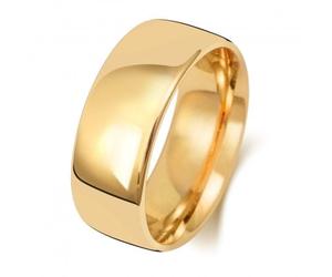 Wedding Band 18K Slight Court 8mm-1.5 Wedding Ring WQ118M - - Size W