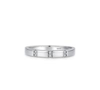 Wedding Band 2mm for Women Wedding Ring Sterling Silver S925 Cubic-Zirconia Simple Micro-Paved Size P 1/2 Gifts for Ladies Mother Premium