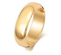 Wedding Band 9ct D Shape 6mm Wedding Ring W106M - Bold - Size O