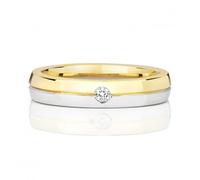 Wedding Band 9ct Diamond Wedding Two Tone Ladies 4.2mm Ring - Size W