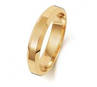 Wedding Band 9ct Gold Wedding Bevelled Edge Ring W144M - Refined - Size W