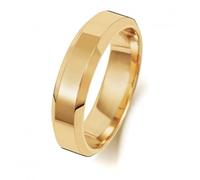 Wedding Band 9ct Gold Wedding Bevelled Edge Ring W145L - - Size X