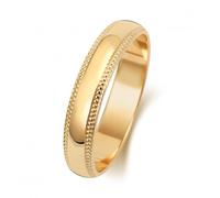 Wedding Band 9K D Shape Millgrain 4 mm-1.2 Wedding Ring W184L - - Size Y