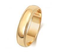 Wedding Band 9K D Shape Millgrain 5 mm-1.2 Wedding Ring W185M - - Size Y