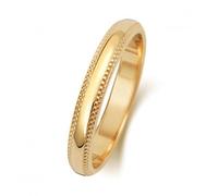 Wedding Band 9K D Shape Millgrain3 mm-1.15 Wedding Ring W183M - - Size Y