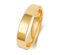 Wedding Band 9K Flat Court 4mm-1.2 Wedding Ring W124L - - Size Z