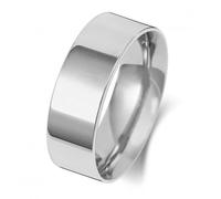 Wedding Band 9K Flat Court 7mm-1.25 Wedding Ring W127WL - - Size Z