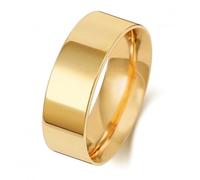 Wedding Band 9K Flat Court 7mm-1.5 Wedding Ring W127M - Bold - Size P