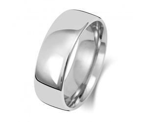 Wedding Band 9K Slight Court 7 mm-1.8 Wedding Ring W117WH - - Size R