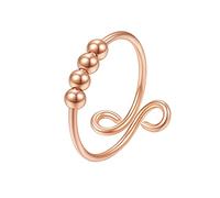 Wedding Band Finger For Anxiety Ring Adjustable Spiral Rings Coil For Women Rings (rose gold, One Size)