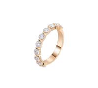 Wedding Band for Women Moissanite, Eternity Wedding Band Classic Ring 18K Yellow Gold for Mother Size Q 1/2