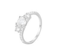 Wedding Band for Women White Gold, Vintage Engagement Ring 9K Gold with White Round Shape Moissanite Comfort Fit Size R 1/2
