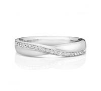 Wedding Band Platinum Crossover Band Ring WP241/I - Exclusive - Size K