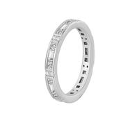 Wedding Band, Promise Ring to Self 9K White Gold Geometric Shape with Rectangle Moissanite Size S 1/2