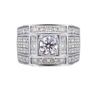 Wedding Band, Promise Rings Real Diamonds 14K White Gold Silver Round Natural Diamond Size M 1/2 Band Channel Stackable Knuckle