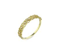 Wedding Band Ring, Marriage Rings for Women Vintage Hollow Heart with Moissanite Gold 14K Yellow Gold Size N 1/2