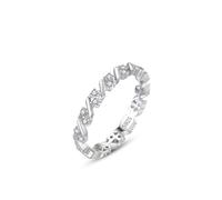 Wedding Band Rings for Women 3mm Sterling Silver Wedding Band S925 Cubic-Zirconia Round Zircon and Oblique Lines Size L 1/2 Gifts for Ladies Classic