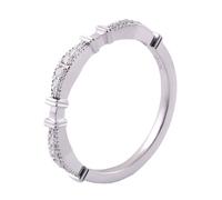 Wedding Band Vintage, Wedding Bands Women 18.1K White Gold Knot with Moissanite Size L 1/2