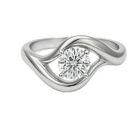 Wedding Band Womens White Gold, Eternity Ring Solitaire with Moissanite Au375 9K White Gold Band Ring Size O 1/2